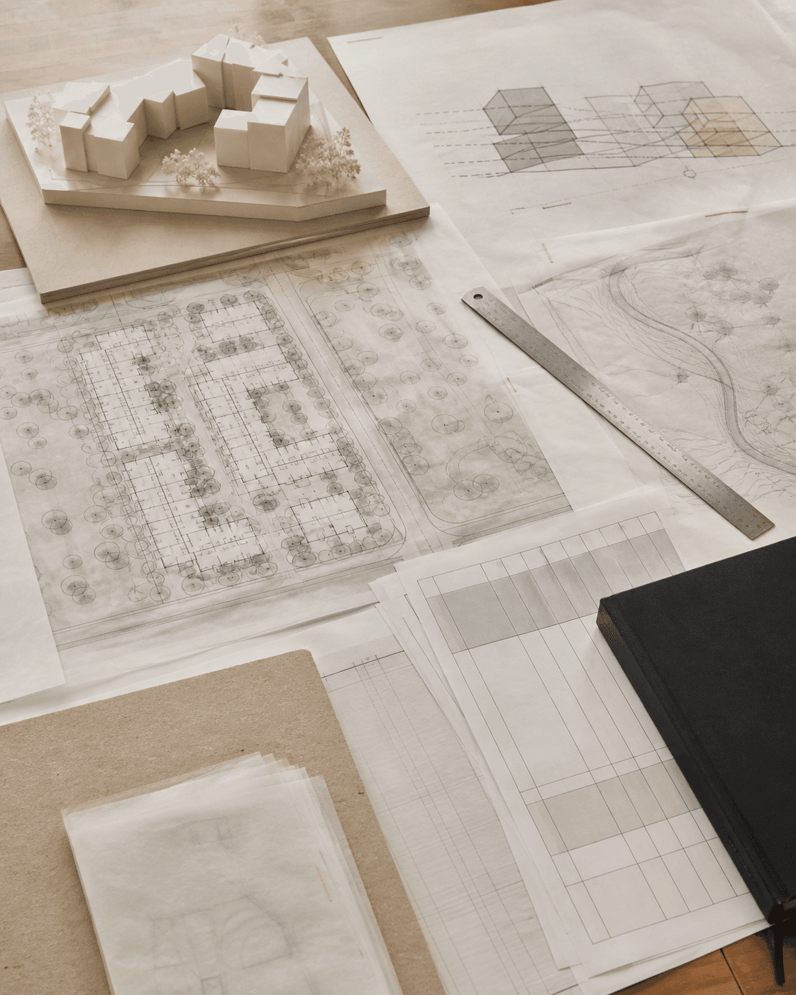 Architectural massing, site plans, and feasibility studies arranged for review
